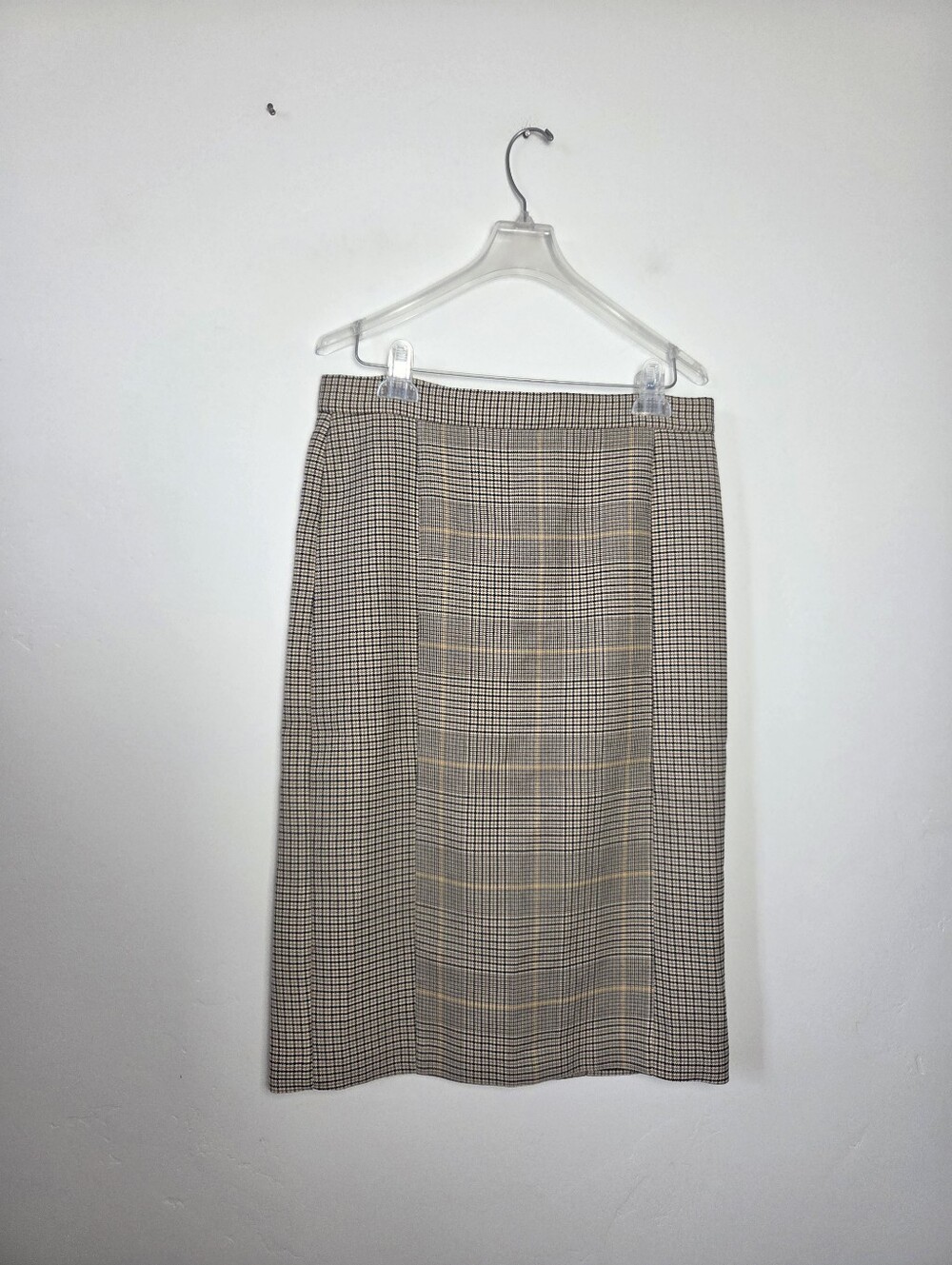 Ann Taylor Houndstooth Midi Skirt Lined Plaid Preppy Academia Office Gilmore M